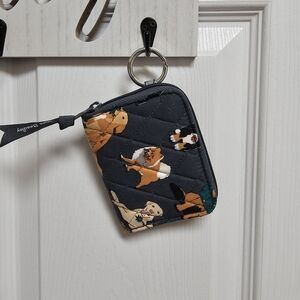 Vera Bradley Dog Print Wristlet in Black and Tan